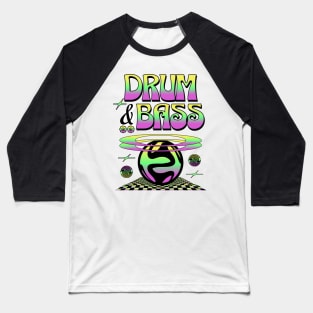 DRUM AND BASS  - Y2K Halo (yellow/black/green) Baseball T-Shirt